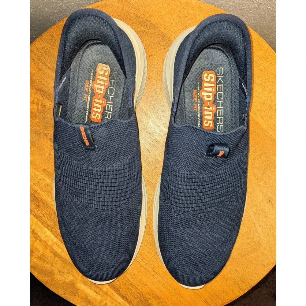 Skechers Ultra Flex 3.0 Smooth Step Shoes Men's 11 Wide Navy Slip-Ins 232450W
